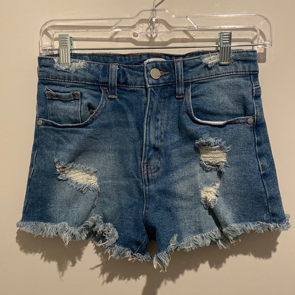 High waisted jean shorts